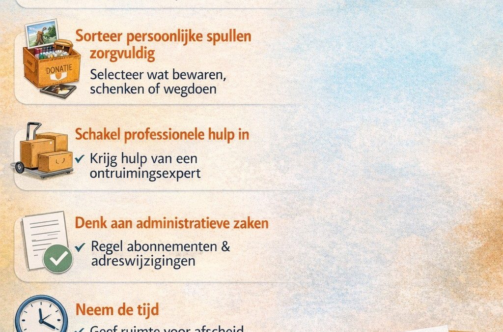 5 waardevolle tips voor een zorgeloze woningontruiming na overlijden